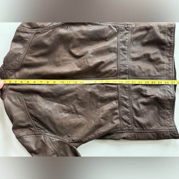 Lucky Brand Manx Cafe Racer Brown Leather Biker Moto Jacket Men's Size S - Picture 4 of 13